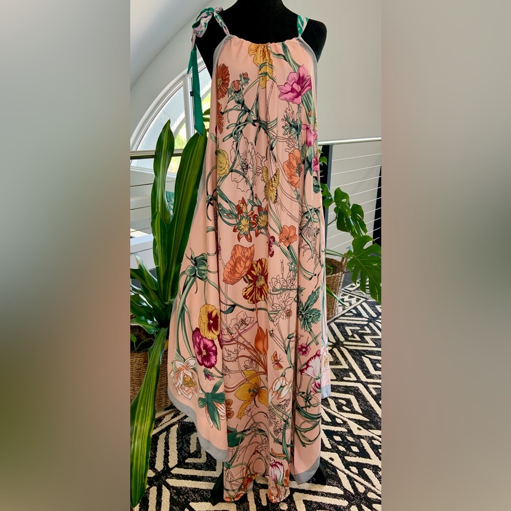 Maxi Halter Waterfall Dress
